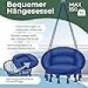Afbeelding van KESSER® Hangstoel 150kg met 2 stalen ringen zitkussen gevlochten franjes hangstoel hangmand schommel