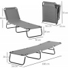 Afbeelding van Outsunny Ligstoel Set - Staal, Oxford-stof - 188L x 56B x 28H cm - Donkergrijs
