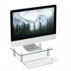 Afbeelding van Glazen tv-verhoger - Monitorstandaard - Verstelbare laptopstandaard 9-11 cm - 70x24 cm transparant