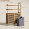 Afbeelding van HOMCOM Bamboe Badkamerrek met non-woven stof - 80L x 30B x 118H cm - Eiken
