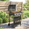 Afbeelding van Outsunny Gasbarbecue 5 kW, 2 branders, roestvrij staal, met zijtafel en thermometer
