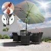 Afbeelding van Outsunny Parasol Ø233 cm, met knikfunctie, windvast, voor strand, balkon en tuin, donkergrijs