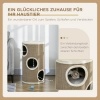Afbeelding van PawHut Kratztonne 70 cm, 3-laags speeltonne voor katten met 3 holen, bruin pluche