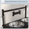 Afbeelding van PawHut Huisdieren Voederbak Staal 40,5L x 22B x 39H cm Zwart