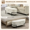 Afbeelding van HOMCOM Opslag Ottoman van Polyester en Staal, 114,5L x 40B x 48H cm, Roomwit