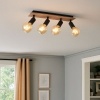 Afbeelding van Globo - Moderne Plafondlamp Zwart - H:11cm - E27 - Voor Binnen - Metaal