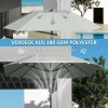 Afbeelding van Outsunny Parasol Ø233 cm, met knikfunctie, windvast, voor strand, balkon en tuin, donkergrijs
