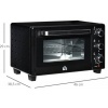 Afbeelding van HOMCOM Mini Oven - 21 Liter - inclusief accessoires - 1400 W