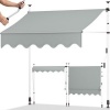 Afbeelding van Tillvex Balkonluifel 150 cm, lichtgrijs, met handslinger, zonder boren, UV-bestendig, waterdicht