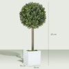 Afbeelding van HOMCOM Set van 2 UV-bestendige kunstbuxusballen, 45 cm, moderne decoratie voor binnen en buiten