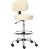 Afbeelding van HOMCOM barkruk - draaistoel met rugleuning - gestoffeerd - beige