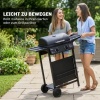 Afbeelding van Outsunny Gasbarbecue 5 kW, 2 branders, roestvrij staal, met zijtafel en thermometer