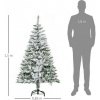 Afbeelding van HOMCOM Kunststof Kerstboom 150 cm Groen/Wit, 85L x 85B cm