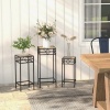 Afbeelding van Outsunny Bloemenstandaard Set met Gevlochten Plank 84H-038V00