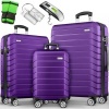 Afbeelding van Tillvex® 3-delige reiskofferset met bagageweegschaal en accessoires, lila