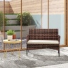 Afbeelding van Outsunny Rattan 2-zitsbank - PE-rattan, staal - 115L x 63B x 85H cm - Khaki
