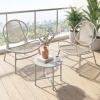 Afbeelding van SONGMICS Balkonset - Tafel en 2 Stoelen - Weerbestendig PE-Polyrattan