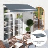 Afbeelding van Outsunny zonnescherm met Volant, waterafstotend, vervangstof 3 x 2,5 m, grijs