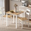 Afbeelding van HOMCOM Eetkamerstoel van Rubberhout 50,5L x 40B x 88,5H cm Eikenkleur