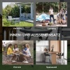 Afbeelding van Outsunny Bijzettafel van Metaal met Wit Veiligheidsglas