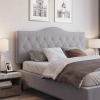 Afbeelding van HOMCOM hoofdeinde van populierenhout met grijze polyester bekleding 185 x 8 x 134 cm