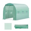 Afbeelding van Outsunny kasfolie 3 x 4 m voor kas, waterdicht, UV-beschermend, scheurbestendig, met 8 vensters