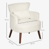 Afbeelding van HOMCOM Fauteuil met rugleuning en afgeronde armleuningen, crèmewit, voor woonkamer en slaapkamer