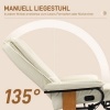 Afbeelding van HOMCOM Relaxstoel Kunstleer, Houtcomposiet - 78L x 88B x 103H cm - Crèmewit