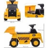 Afbeelding van HOMCOM Elektrische Rij-Op Constructieauto Geel, Kunststof en IJzer, 74,5 x 36 x 43,5 cm