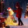 Afbeelding van Outsunny Verlichte Kerstdecoratie van Staal en Polyester, 64x20x70 cm, Geel