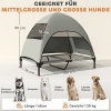 Afbeelding van PawHut-Hundeliege van polyester en staal - 106L x 76B x 99H cm - Lichtgrijs