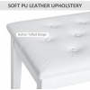 Afbeelding van HOMCOM Pianobank van Gummihout, Kunstleer - 76L x 36B x 50H cm - Wit