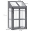 Afbeelding van Outsunny kas - grijs dennenhout en kunststof - 70L x 50B x 120H cm