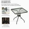 Afbeelding van Outsunny Tuin tafel van metaal, zwart gehard glas