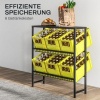 Afbeelding van HOMCOM kratjesrek - staal - 103L x 33B x 113,5H cm - zwart