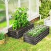 Afbeelding van Outsunny Tuinbed set Gegalvaniseerd staal 110x50x30 cm Donkergrijs