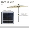 Afbeelding van Outsunny halfronde parasol - 270 x 135 x 240 cm - met LED - beige