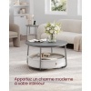 Afbeelding van VASAGLE LCT244G01 - Ronde salontafel met opbergruimte - stoffen mand - modern metalen frame