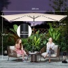 Afbeelding van Outsunny Terrasparasol van polyester en metaal - 289L x 198B x 248H cm - Crème wit