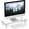 Afbeelding van Glazen tv-verhoger - Monitorstandaard - Verstelbare laptopstandaard 9-11 cm - 70x24 cm transparant