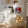 Afbeelding van HOMCOM Set van 2 Zwevende Wandplanken, Wit en Natuurhout, 80 x 16,5 x 20 cm