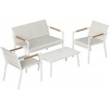 Afbeelding van Outsunny Tuinbankset - Metaal, Mesh-stof - 106L x 70,5B x 77H cm - Crèmewit