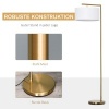 Afbeelding van HOMCOM vloerlamp E27 fitting voor woonkamer, slaapkamer of kantoor, metaal en linnen, goud/wit 153 c