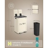 Afbeelding van SONGMICS Keukenafvalbak, 2x30L, 2 compartimenten, softclose deksel, incl. 15 vuilniszakken, crèmekle