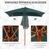 Afbeelding van Outsunny Houten, Bamboe, Polyester Groene Parasol L200 x B150 x H235 cm