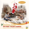 Afbeelding van HOMCOM 60 cm Zingende en Klimmende Kerstman, Klassieke Binnendecoratie, Rood