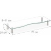 Afbeelding van Glazen tv-verhoger - Monitorstandaard - Verstelbare laptopstandaard 9-11 cm - 70x24 cm transparant