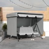 Afbeelding van Outsunny schommelbankhoes met trekkord - 215x155x150 cm - grijs