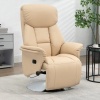 Afbeelding van HOMCOM Relaxstoel van Kunstleer, Staal - Beige 80L x 78B x 109H cm