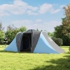 Afbeelding van Outsunny Tunneltent, campingtent voor 4 personen met 2 slaapkamers, blauw